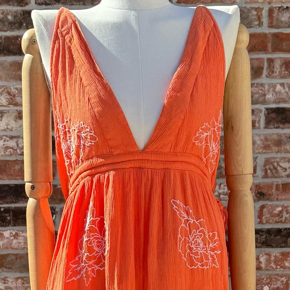 SOLD ELSEWHERE Versona orange sleeveless floral patterned maxidress / XL / EUC - Picture 6 of 12